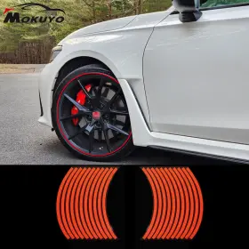 4151r Mokuyo 20pcs Red Reflective Car Wheel Hub Rim Sticker Decal Conspicuity Tape