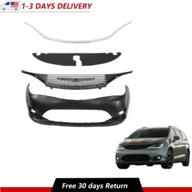 Lsot002135 Moonsport Lsot001716 4pcs Complete Front Bumper Cover And Grille Fits 2017- 2020 Chrysler Pacifica