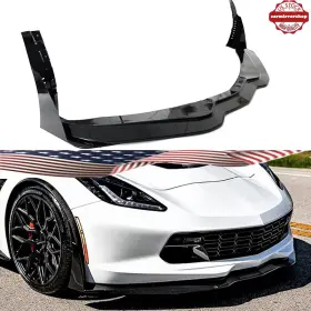 At17006501-1 Motorfamily-2021 Front Lip Splitter Side Winglets For Corvette C7 Stage 5 Glossy Black 2014 2019