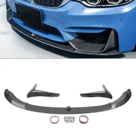 77us Motorshop 550726387928 Front Bumper Lip Spoiler For Bmw F80 M3 F82 F83 M4 2015-2020 Carbon Fiber Abs Us