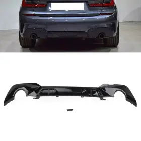 77us Motorshop 834561124437 Rear Bumper Lip Diffuser For Bmw 3 Series G20 G21 G28 2019 Abs Black 2pcs
