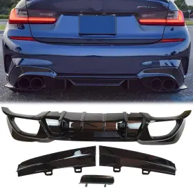 Ut-g20-rl-1-gb Mpartsgo For 2019-2022 Bmw 3 Series G20 M Sport Rear Diffuser Bumper Splitter Gloss Black