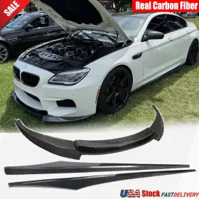 Bmw602-sd Mrcarcar -bmw602-sd For Bmw 6 Series F06 M6 12-18 Real Carbon Front Bumper Lip Splitter Side Skirts