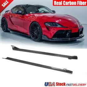 Lq111 Mrcarcar For Toyota Supra Gr A90 A91 2029-24 Real Carbon Side Skirt Extension Lip Spoiler