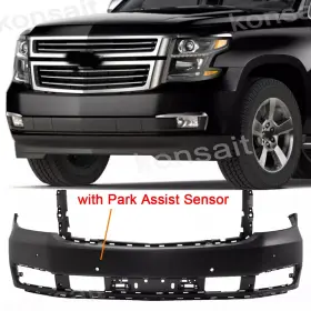 Mrshield2020 Gm1000974 New Primered Front Bumper Cover For 2015-2020 Chevy Tahoe And Suburban With Park Ast