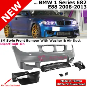 267526 Mtb 1m Style Front Bumper With Headlight Washers Opening For Bmw 1 Series 08-13 E82 E88