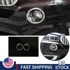 Necar2020 Oc00401 Silver Front Fog Light Lamp Trim Cover For Bmw X5 F15 2014-18