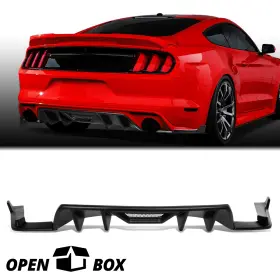 Npm58685 Newpoint Motor Open-box For 15-17 Ford Mustang Abs Quad Fin Rear Diffuser With Side Valence