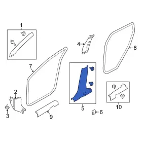 769136fk0a Nissan Oe For Rogue 17-20 Right Upper Door Pillar Post Trim Set