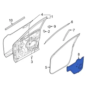 808606ta0a Nissan Oe For Pathfinder 22-24 Front Right Door Water Deflector