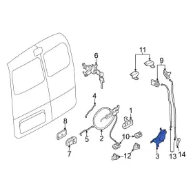 906303lm0d Nissan Oe For Nv200 2013-2021 Right Door Latch Cable Bracket