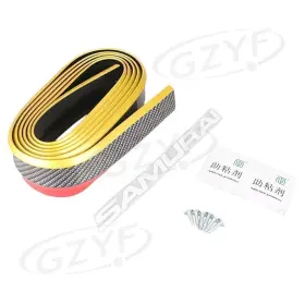 Nomura 550713597187 98.5 Inch Car Gold Bumper Lip Splitter Side Skirt Protector With 3m Adhesive