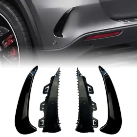 Nomura 550732583710 Black Rear Bumper Splitter Spoiler Canard Air Vent For Mercedes Gla200 260 2020