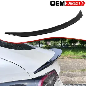 Oed-ast-tsl317v-gbk Oemdirect Fits 17-23 Tesla Model 3 V Style Gloss Black Rear Trunk Spoiler Lip Tail Wing