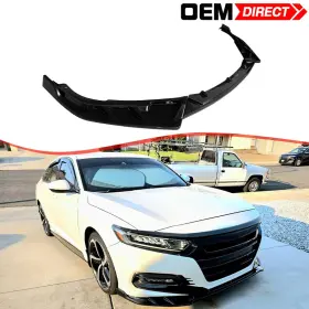 Oed-blf-ha214ikv33p-gbk Oemdirect Fits 21-22 Honda Accord Front Bumper Lip Spoiler Ikon V3 Gloss Black Pp 3pcs