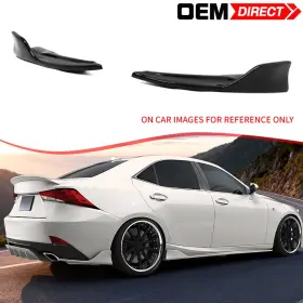 Oed-blr-lis14asp2p-gbk Oemdirect Fits 14-20 Lexus Is Sedan Artisan Style Rear Bumper Aprons Gloss Black Pp Spat