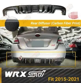 Wrx15-lip Olm Wrx15-lip&diff-cn For 2015-2021 Subaru Wrx Sti Gloss Black Rear Bumper Lip Spoiler Diffuser