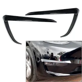 Oneclubaa 550723512132 1 Pair Car Front Fog Light Lamp Eyebrow Cover Trim For Tesla Model Y 2020-2023