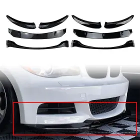 Oneclubaa 550755923791 Car Front Bumper Lip Splitter For Bmw 1 Series E82 E88 2007-2010 Glossy Black