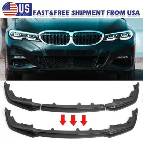 Oursunshine2019 At19003303 Carbon Look Front Bumper Lip Spoiler Lower Splitter For Bmw G20 M Sport 2019-22