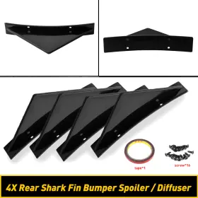Txw-sjx-44422 Oxilam Triangle Bumper Diffuser Fin Spoiler Lip Wing Splitter Carbon Fiber Style Shark