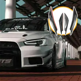 Xpd-rlb-59842 Oxilam 4pcs Carbon Fiber Car Bumper Fin Canard Splitter Diffuser Valence Spoiler Lip Us