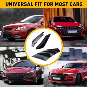 Xqd-hbj-79411 Oxilam Black Car Rear Spats Bumper Diffuser Curved Spoiler Lip Wing Splitter With Screws