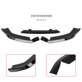 Pa11959313e Parautostore Fast Shipping For 2013 - 2016 Audi A4 S4 Front Bumper Lip Painted Black X1
