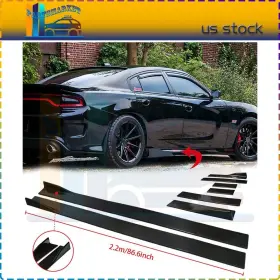 Pmt166467bs12 Partsmarkets 6 Pcs 86 Inch X 4 Universal Black Side Skirt Extension Rocker Splitters Lip