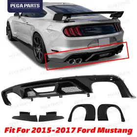 Fd6400044 Pegaparts For 2015-2017 Ford Mustang Gt500 Style Rear Bumper Lip Quad/dual Diffuser Cover
