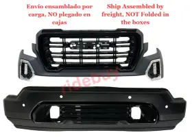 Gm1003141 Perfect Fit 2019 - 2021 Gmc Sierra 1500 Front Bumper Complete Assembly Black With Park Asis
