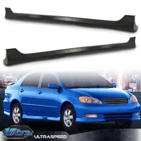 Ult-060411 Pit66 New Fit For 2003-2008 Toyota Corolla Spec Black Add-on Side Skirts Body Kit