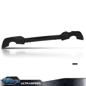 Ult2510149 Pit66 Gloss Black Dual Exhaust Rear Diffuser Fits 19-22 Bmw 3 Series G20 330i M Sport