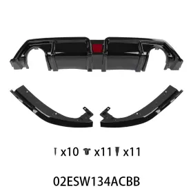 Ult259933 Pit66 Fit For 2016-2021 Honda Civic Rear Bumper Diffuser With Led Brake Light