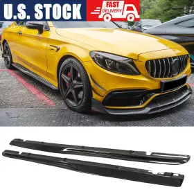 C205 Pro-carturning 569807670955 For Benz W205 C43 C63 Coupe 2015up Real Carbon Side Skirt Extension Lip
