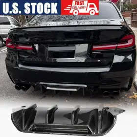 Pro-carturning 569807671365 For Bmw F90 M5 Sedan 2018-2022 Real Carbon Rear Bumper Diffuser Lip Bodykit Chin