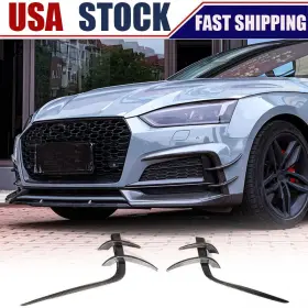 Pro-carturning 569807673741 For Audi A5 B9 Sline S5 2017-19 Real Carbon Front Bumper Splitter Canards Fins