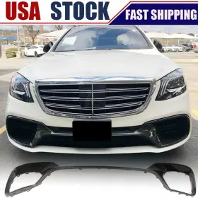 W222 Pro-carturning 569807677169 Real Carbon Front Bumper Lip Air Vent Covers For Mercedes Benz S63 S65 18up