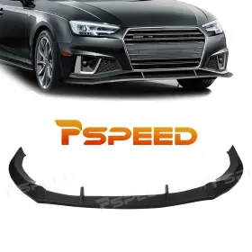 Hsz89425pbl Pspeed Front Bumper Spoiler Lip Kit 3pcs Matt Black For 2017-2019 Audi A4 S4 B9 Sedan