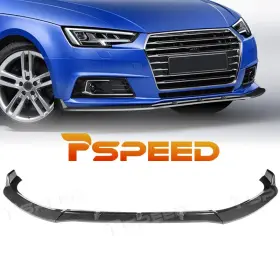Hsz89lip439-cf Pspeed Carbon Fiber Front Bumper Spoiler Lip For Audi A4 2017-2018