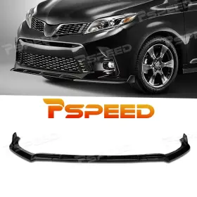 Hsz89lip533-gb Pspeed Glossy Black Pp Front Bumper Spoiler Lip For 2018-2020 Toyota Sienna