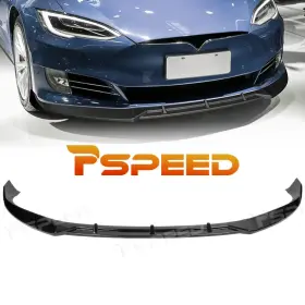 Hsz89lip595-gb Pspeed Glossy Black Pp Front Bumper Spoiler Lip For Tesla Model S 2016-2020