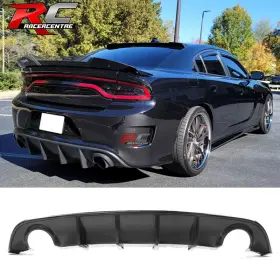Bld-dchr15srtv3-cf Racercentre Fits 15-23 Dodge Charger Ikon V3 Style Cf Carbon Fiber Rear Bumper Lip Diffuser