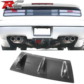 Bld-v1uni3f-cfl Racercentre Universal 14 Inch X 6 Rear Shark Fin Bumper Lip Diffuser Kit Carbon Fiber Print Abs