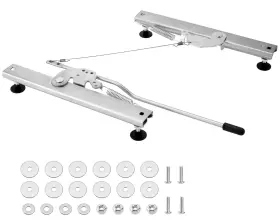Racewill 11033398 Dual Locking Ball Bearing Seat Sliders Adjustable Silver-gray