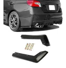 2-pu-suip18-oe-1 Racing Gear Fit 2015-2021 Subaru Wrx Sti Oe-style Black Rear Bumper Spat Valance Lip 2pcs