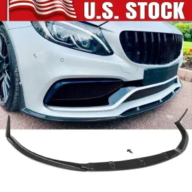 Hd195 Racingkit08 Real Carbon Front Bumper Lip Splitters For Mercedes C-class A205 C205 C63 2-door