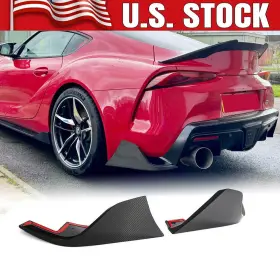 Pzj098 Racingkit08 For Toyota Supra A90 2020-24 Real Carbon Rear Bumper Splitter Side Corner Aprons