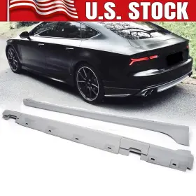 Xi20150116 Racingkit08 For Audi A7 S7 Rs7 2012-17 Car Side Skirts Extension Lip Spoiler Trim Unpainted