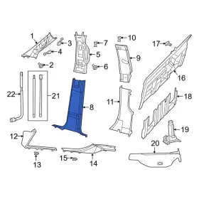 1mh96tx7ad Ram Oe For 3500 2024 Right Upper Door Pillar Post Trim Set